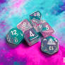 Nebula Wisteria/white Luminary Polyhedral 7-Dice Set chx27545